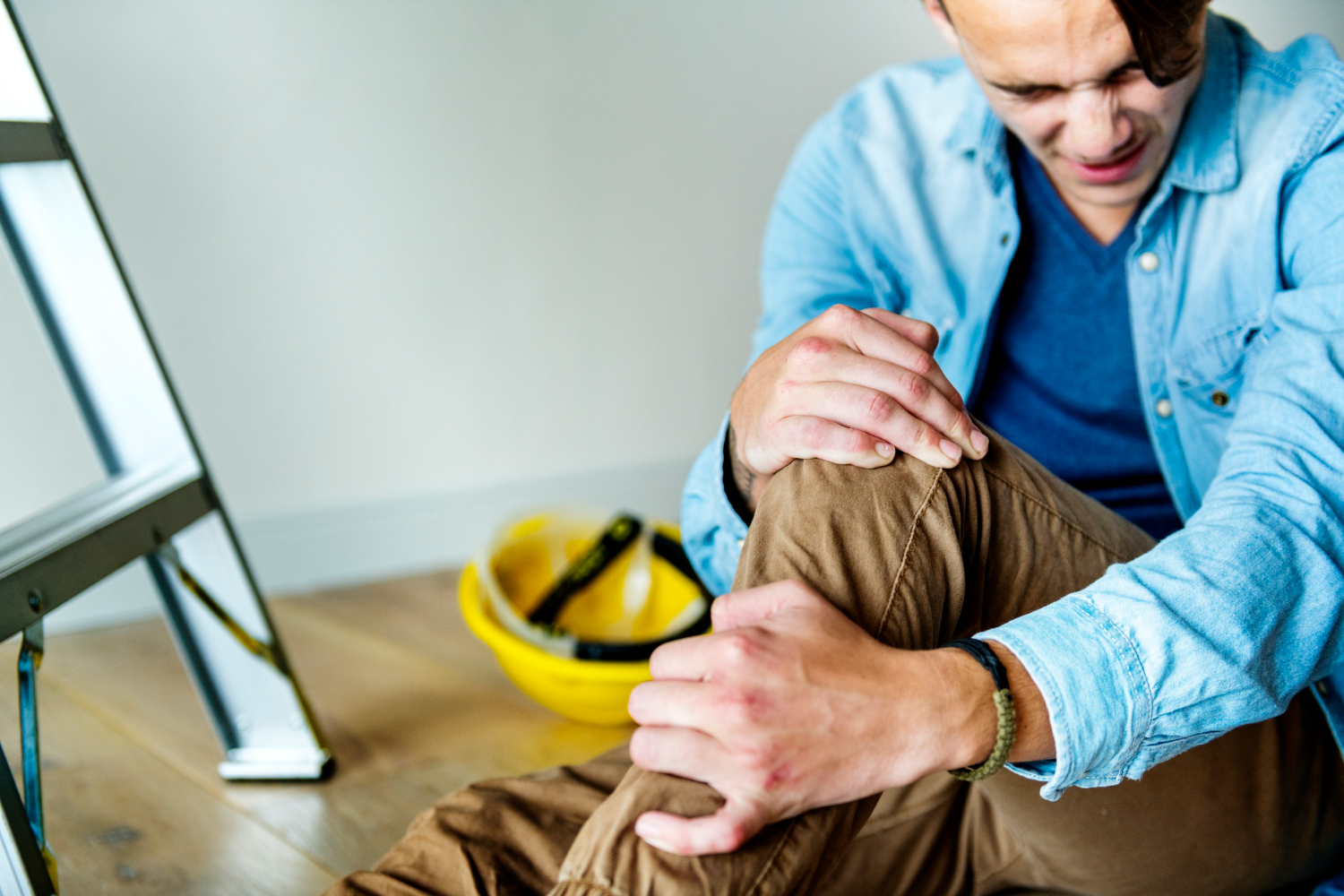Worker receiving physiotherapy after workplace injury